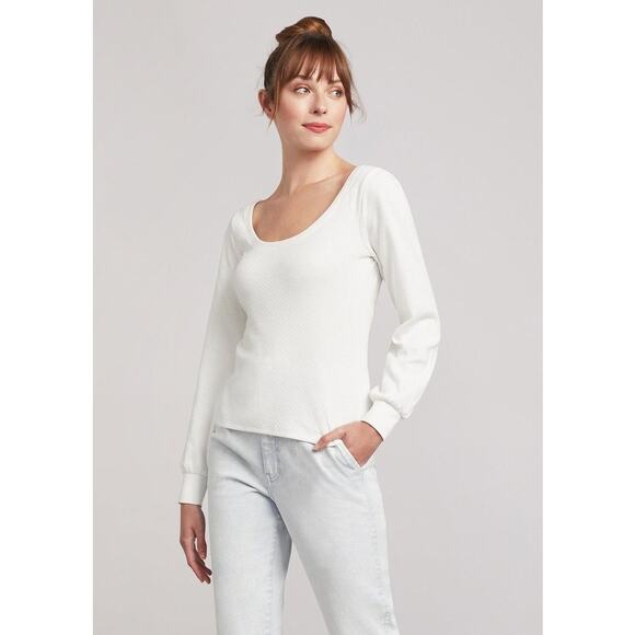 Faherty Women’s Egret Blouse in White Size Medium - Picture 1 of 8